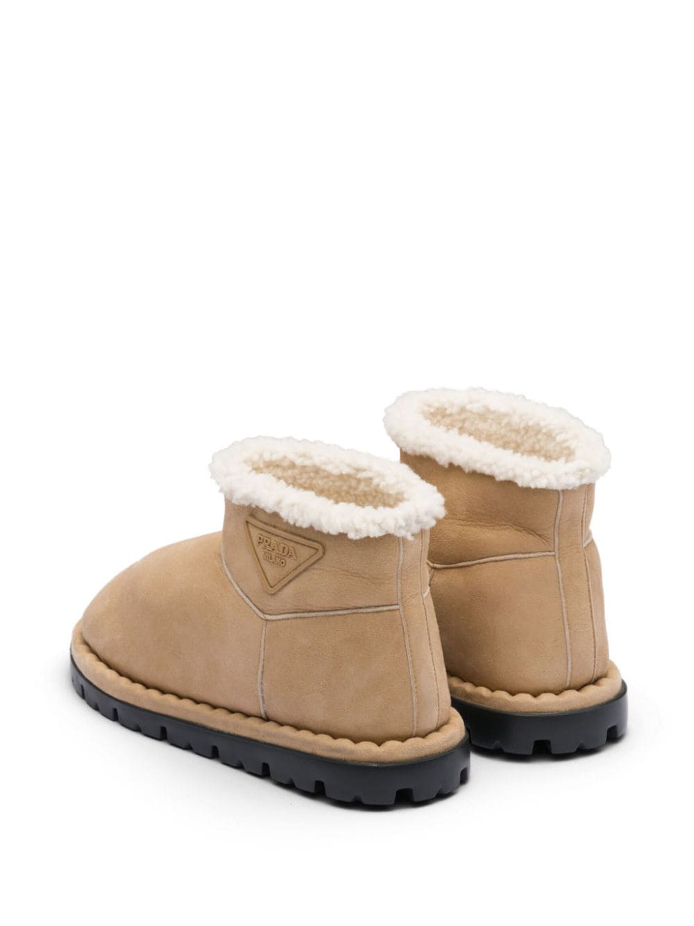 Prada triangle-logo suede boots