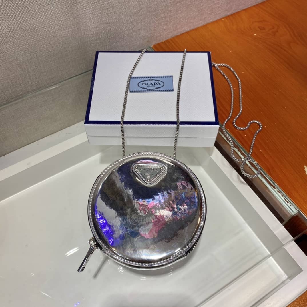 Prada Brushed Leather Mini Pouch Messenger Bag