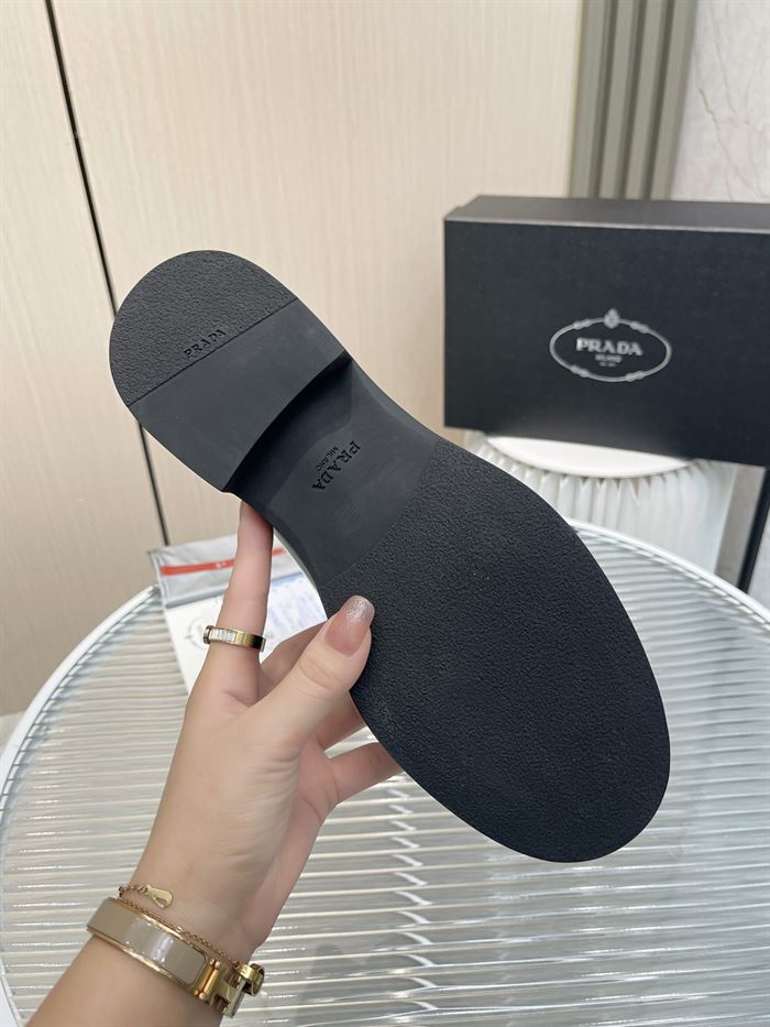 PRADA MONOLITH BRUSHED LEATHER LACE-UP SHOES   PRS039