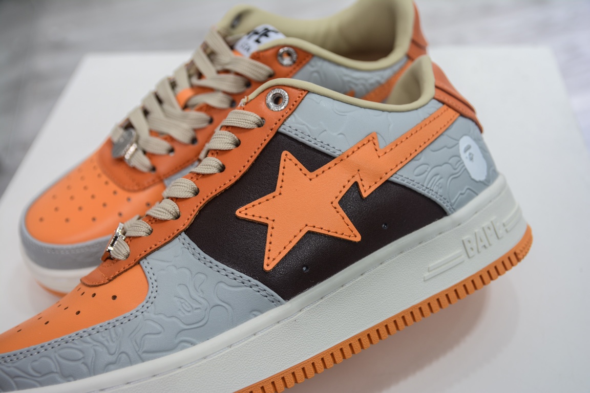 A Bathing Ape Bape Sta Low Grey Orange