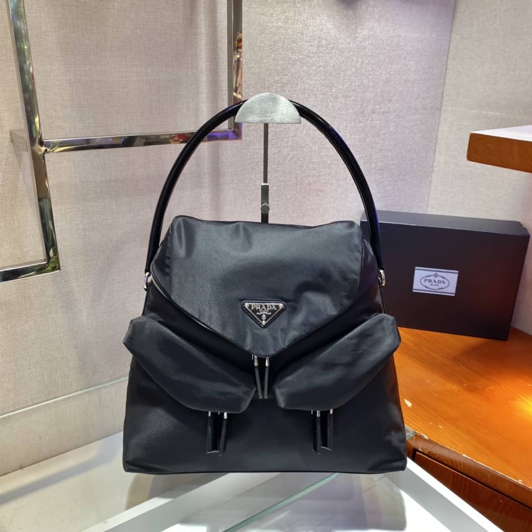 Prada Signaux Nylon Leather Replica Hobo Bag