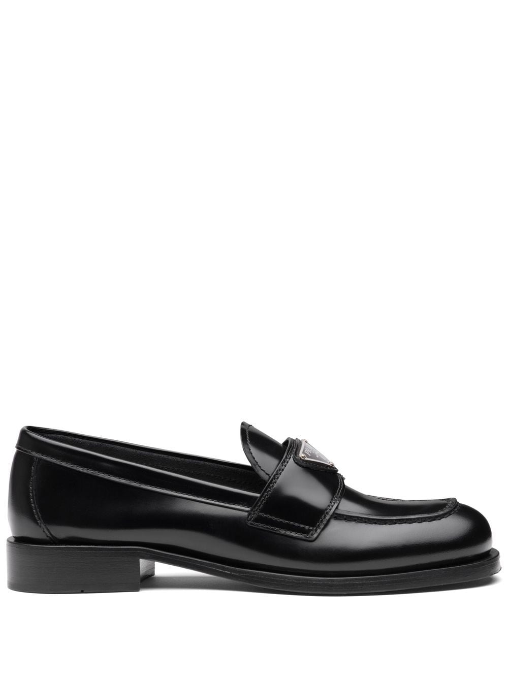 Prada loafers Dupe logo-plaque leather