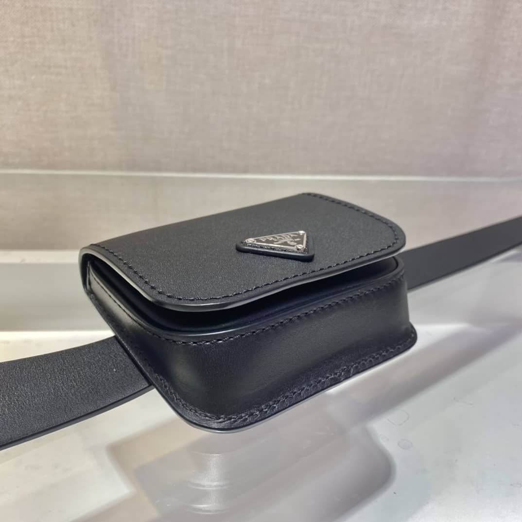 Replica Pradas Womens Leather Belt With Pouch