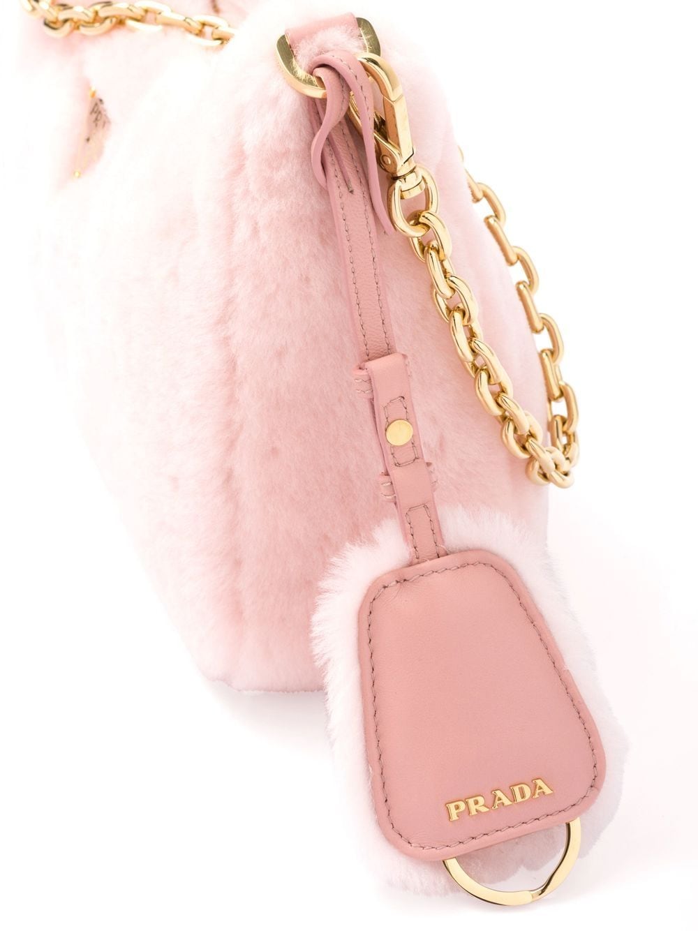 Replica Pradas mini shearling shoulder bag