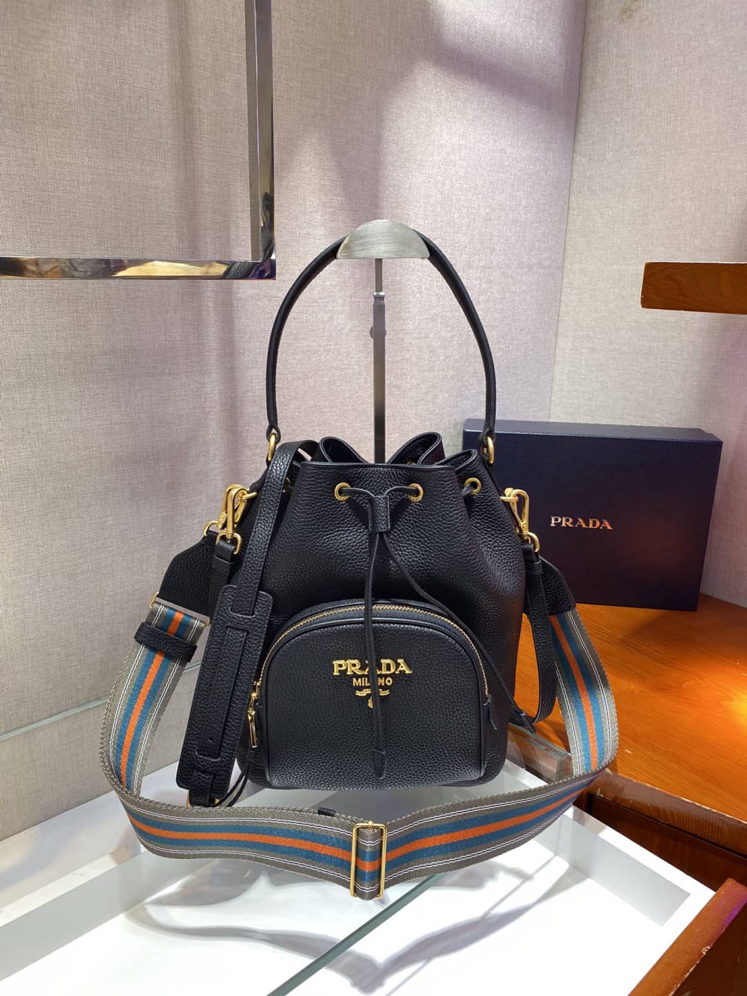 Prada Leather Replica Bucket Bag