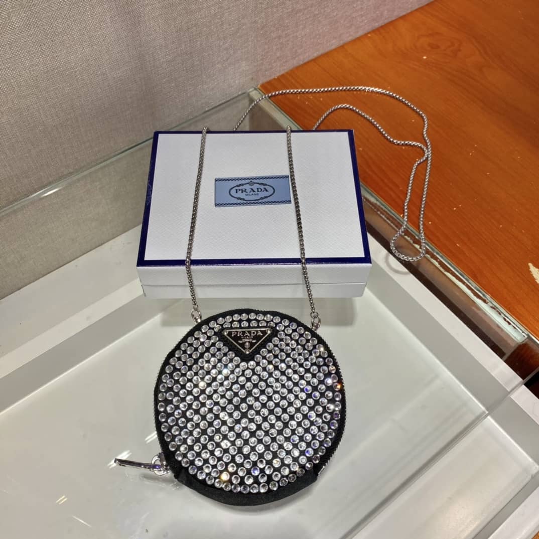 Prada Brushed Leather Mini Pouch Messenger Bag