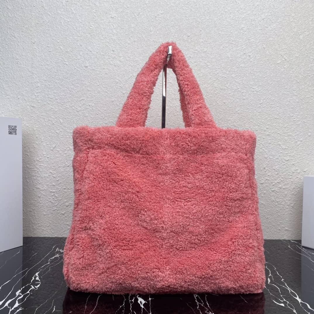 Prada Raffia Tote Dupe Shearling Tote Shoulder Bag