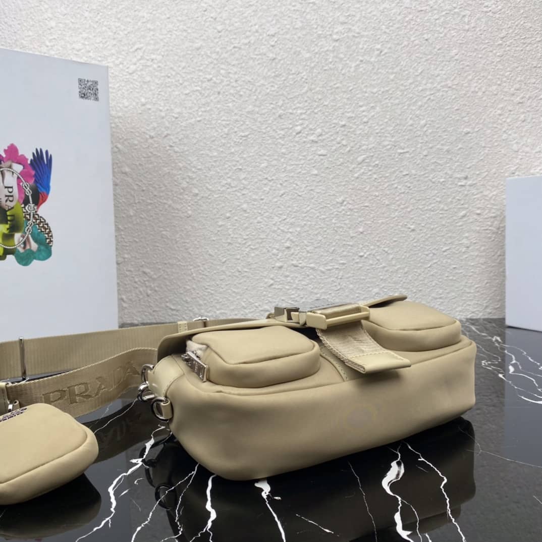 Prada Pocket Nylon And Brushed Leather Replica Bag