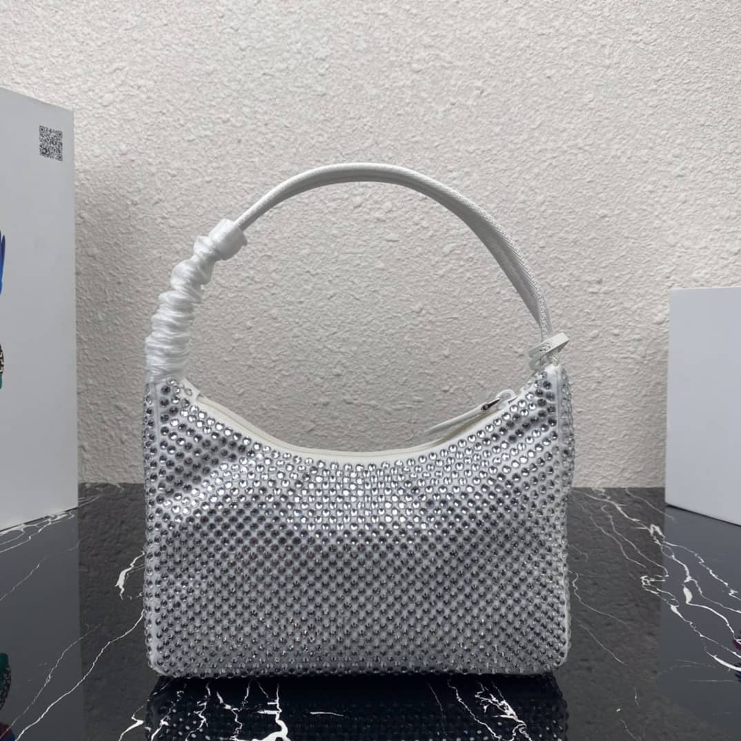 Prada Satin Re-Edition 2000 Crystal Mini Hobo