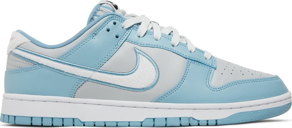 Dunk Low  Fleece Swoosh   Light Blue  FB1871-011