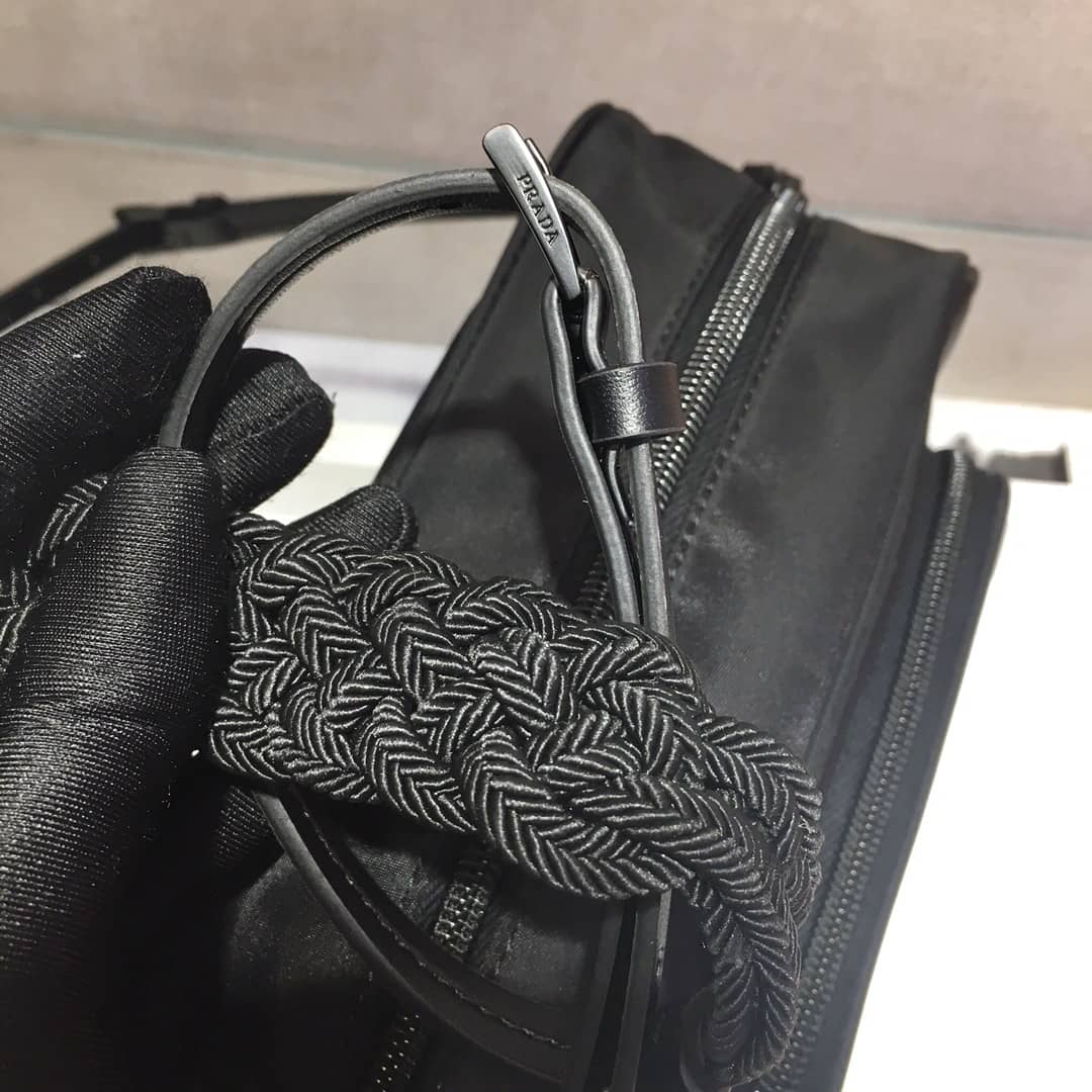 Prada Replica Nylon Saffiano Leather Camera Bag