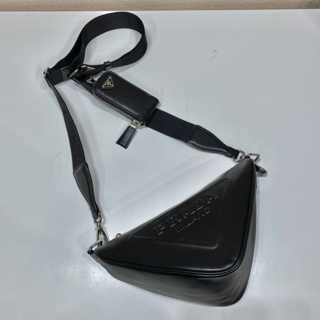 Best Replica Prada Leather Triangle Replica Shoulder Bag(ColaReps)