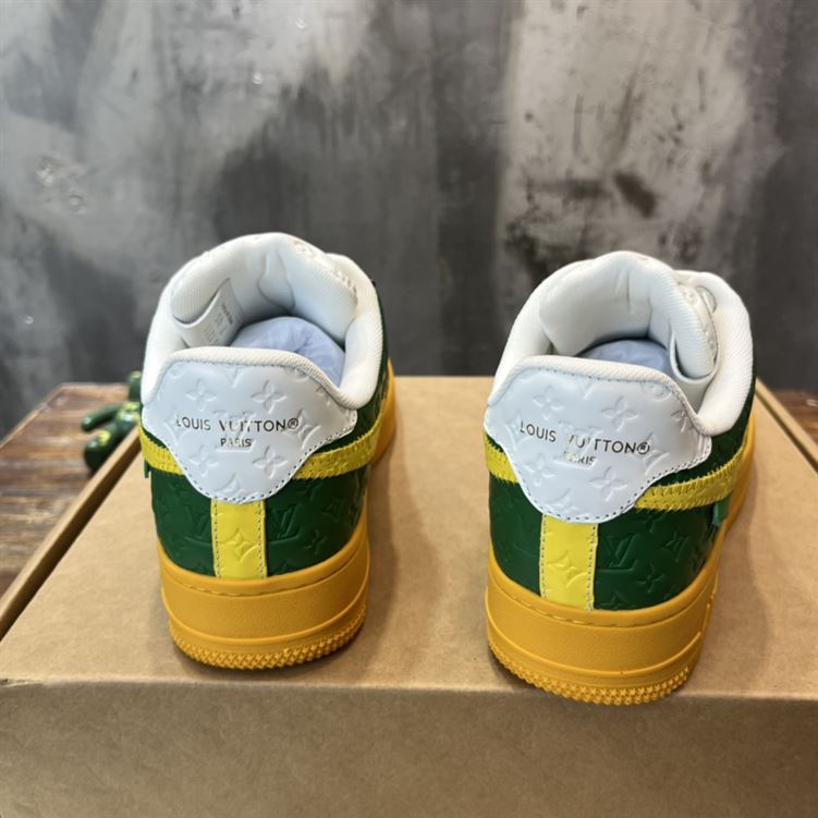 LOUIS VUITTON X NIKE AIR FORCE 1 LOW-TOP SNEAKERS IN YELLOW AND GREEN   LVS119