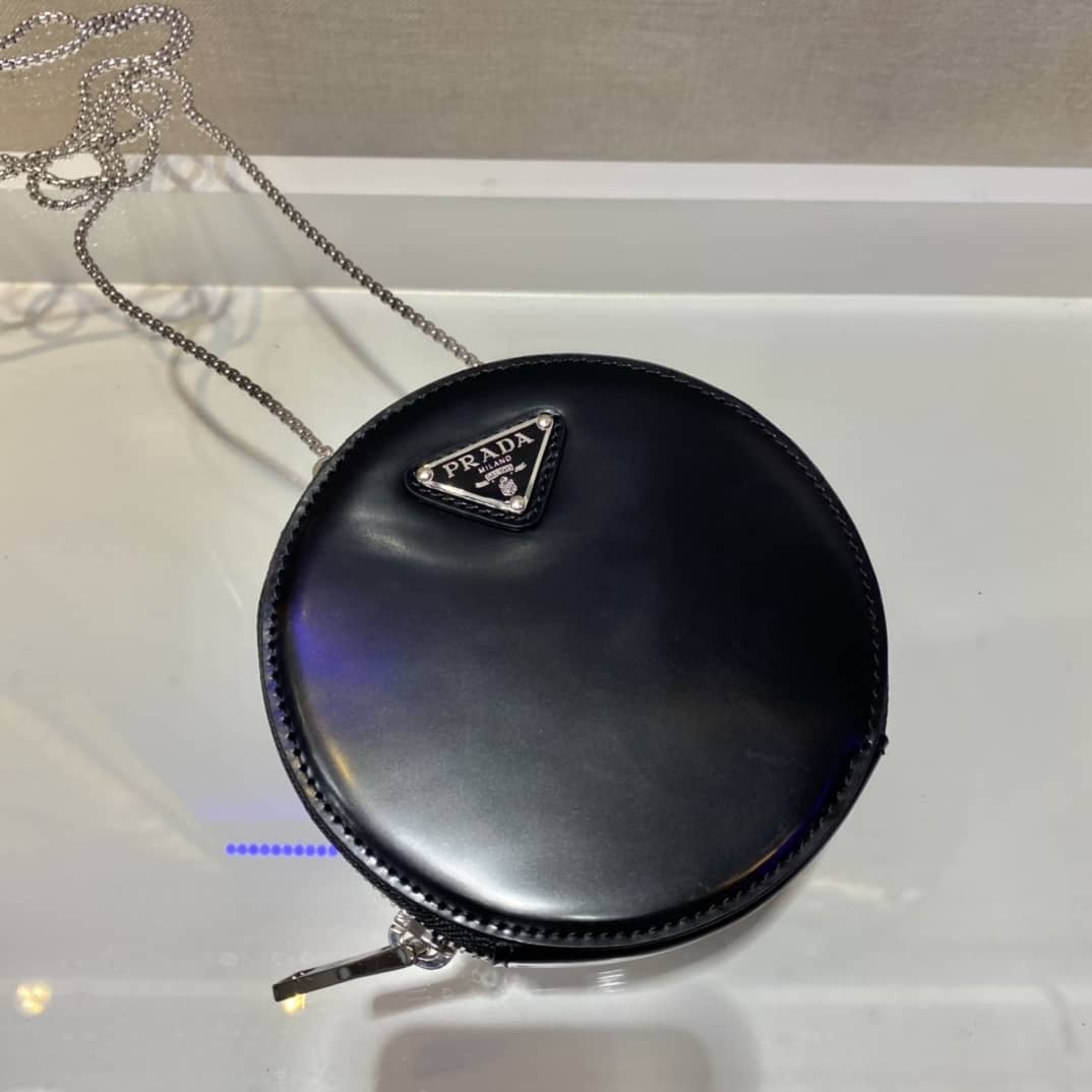 Prada Brushed Leather Mini Pouch Messenger Bag