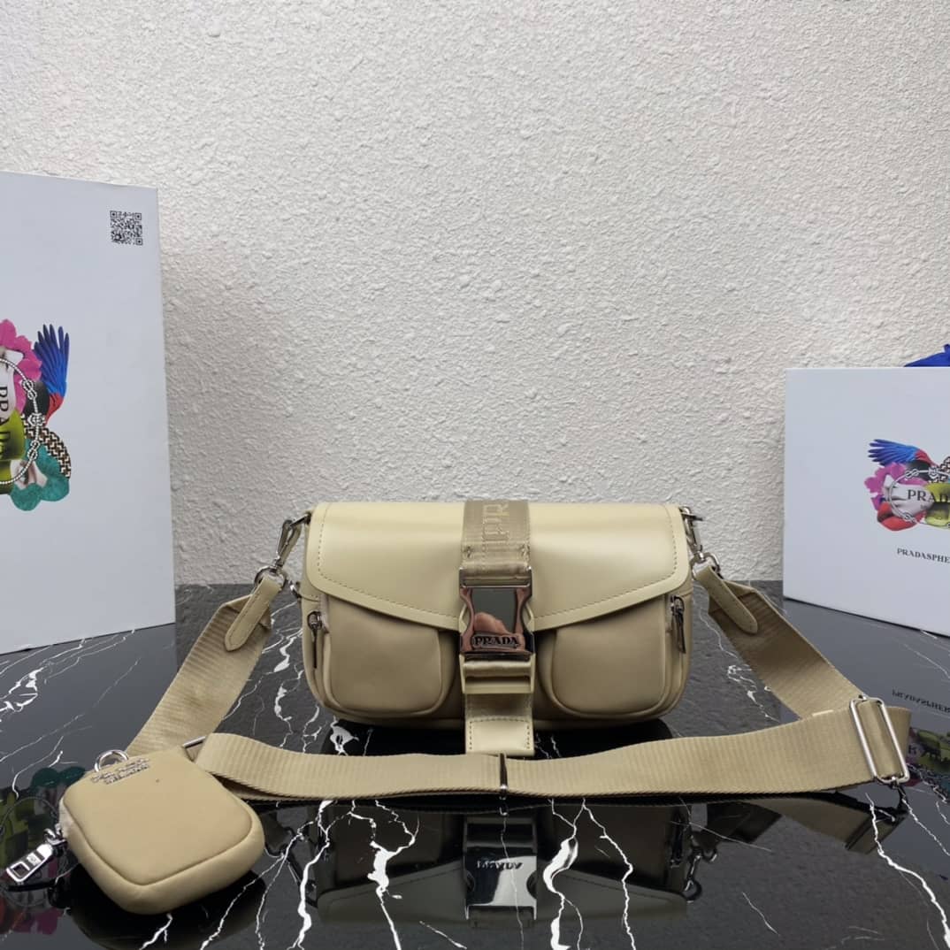 Prada Pocket Nylon And Brushed Leather Replica Bag