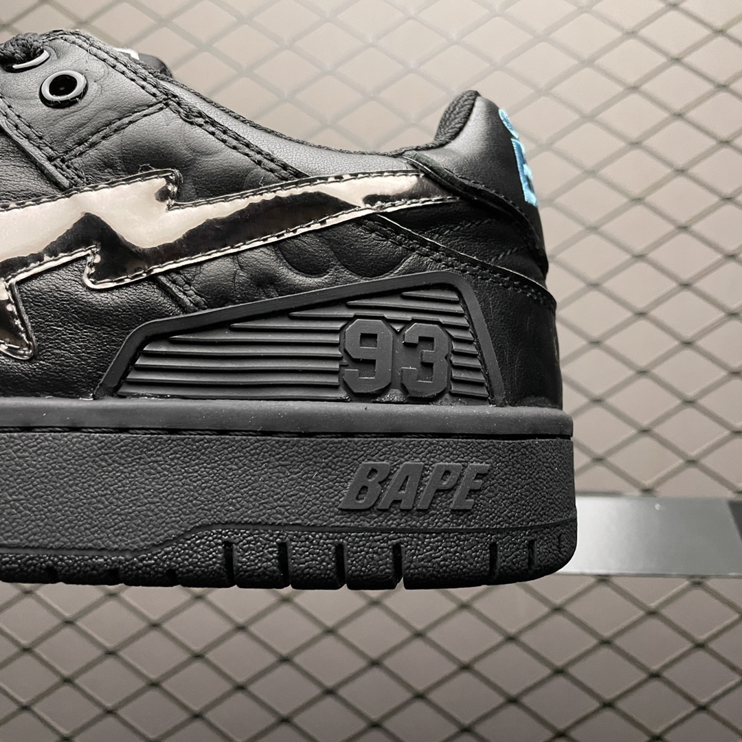 A Bathing Ape Bape SK8 Sta Black Silver