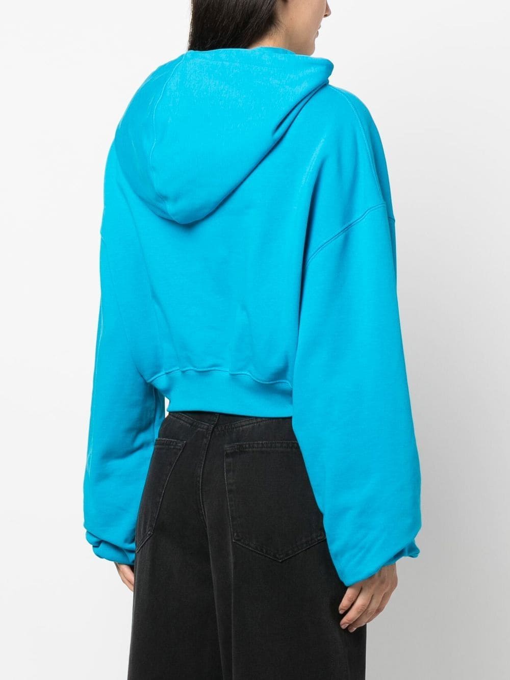 Off White Replica cropped logo-print hoodie