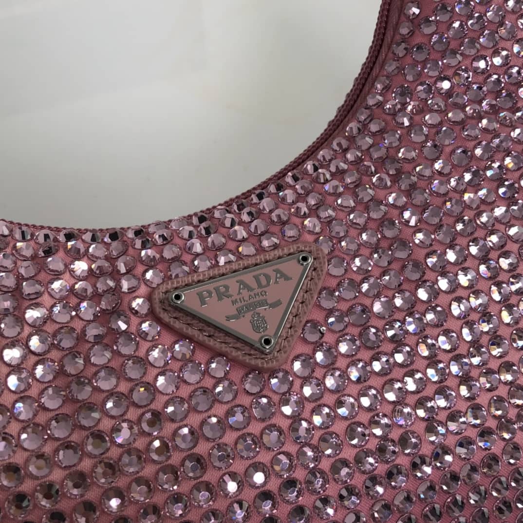 Prada Satin Re-Edition 2000 Crystal Mini Hobo