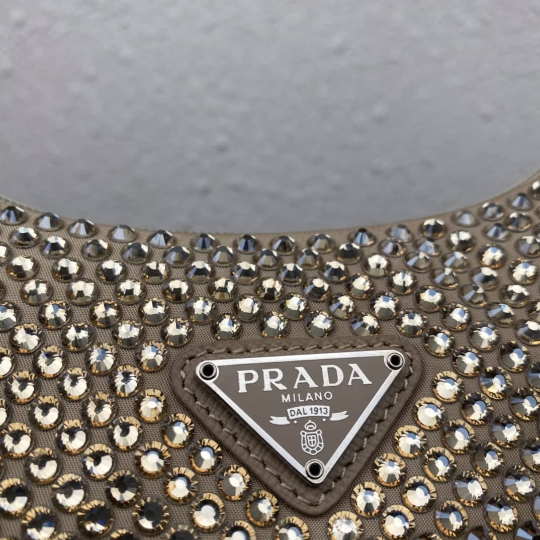 Prada Satin Re-Edition 2000 Crystal Mini Hobo
