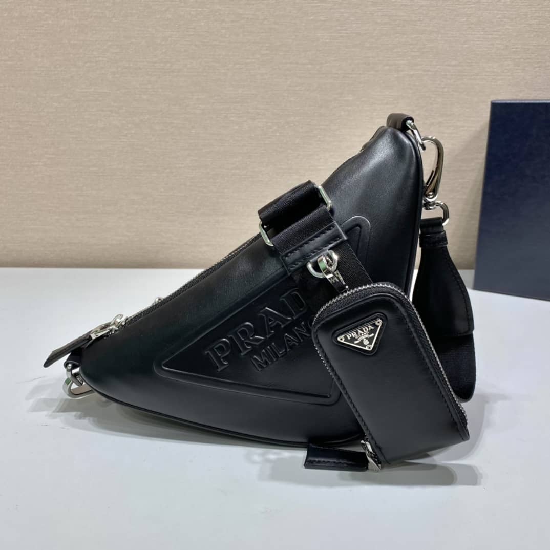 Best Replica Prada Leather Triangle Replica Shoulder Bag(ColaReps)
