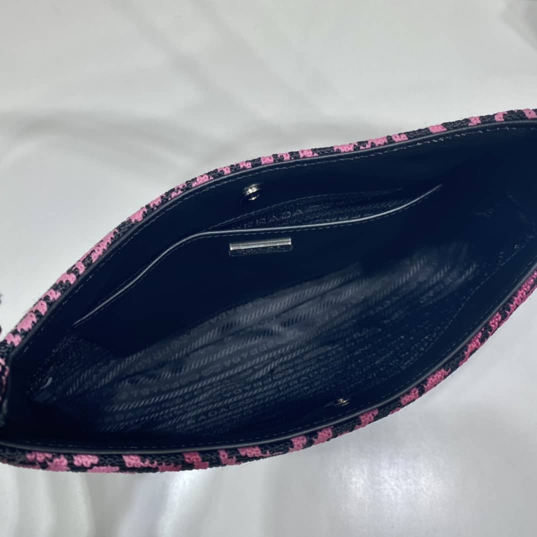 Prada Cleo Bag Dupe Jacquard Knit And Leather Replica Bag