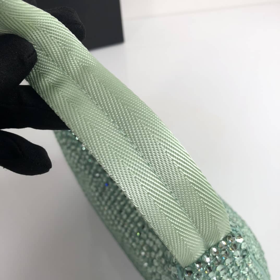 Prada Satin Re-Edition 2000 Crystal Mini Hobo