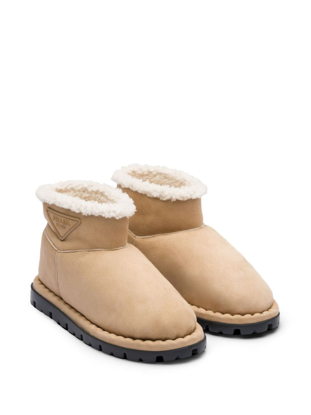 Prada triangle-logo suede boots