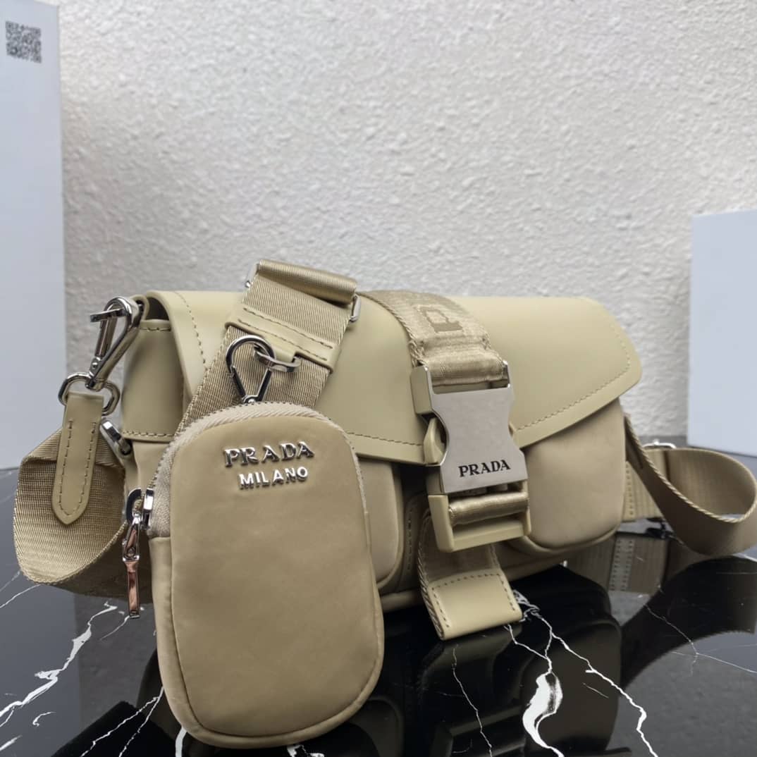 Prada Pocket Nylon And Brushed Leather Replica Bag