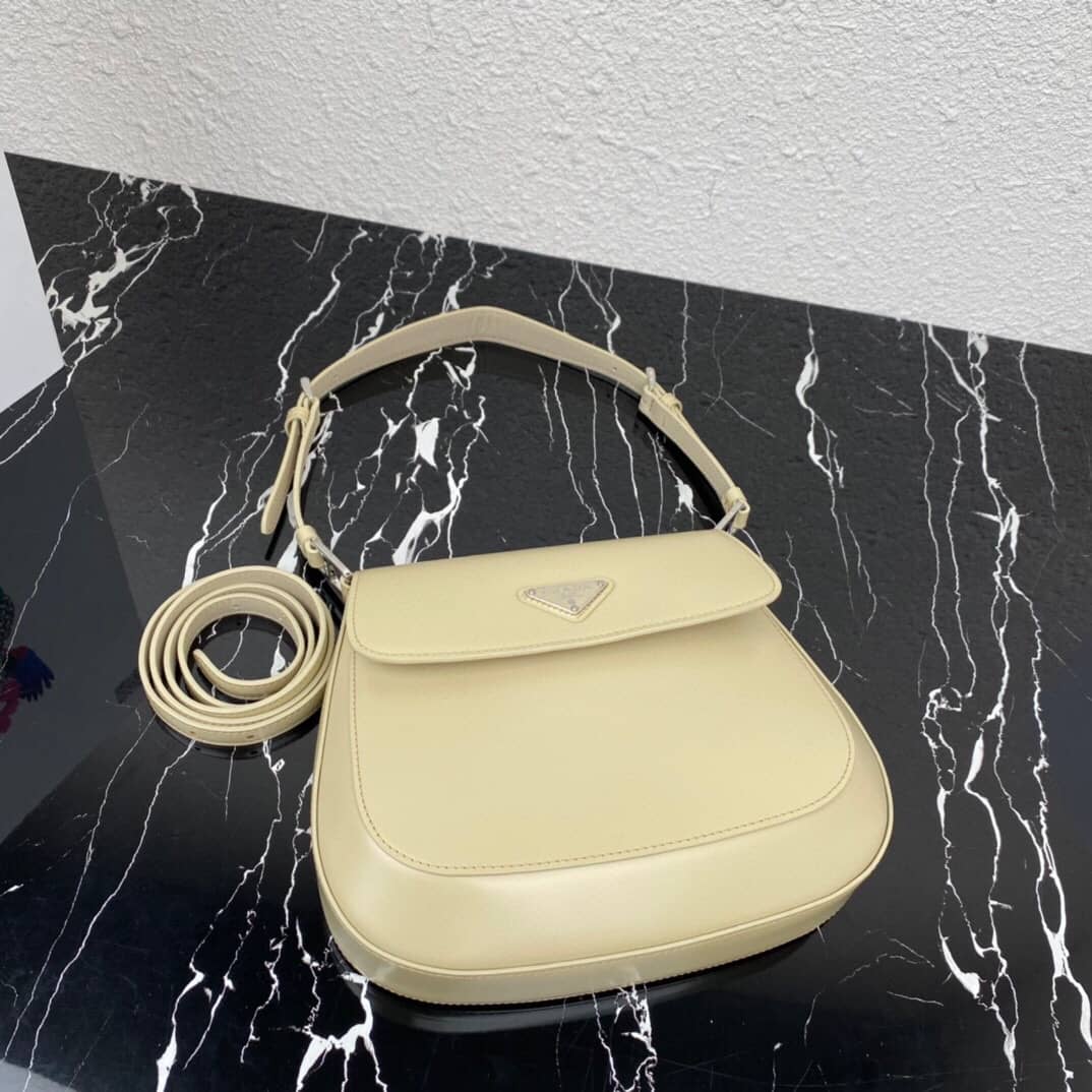 Prada Cleo Bag Dupe Brushed Leather Flap Shoulder Bag