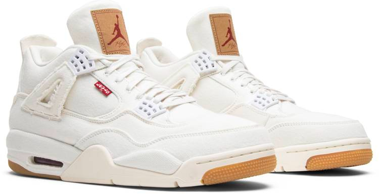 Levi s x Air Jordan 4 Retro  White Denim  AO2571-100 Reps