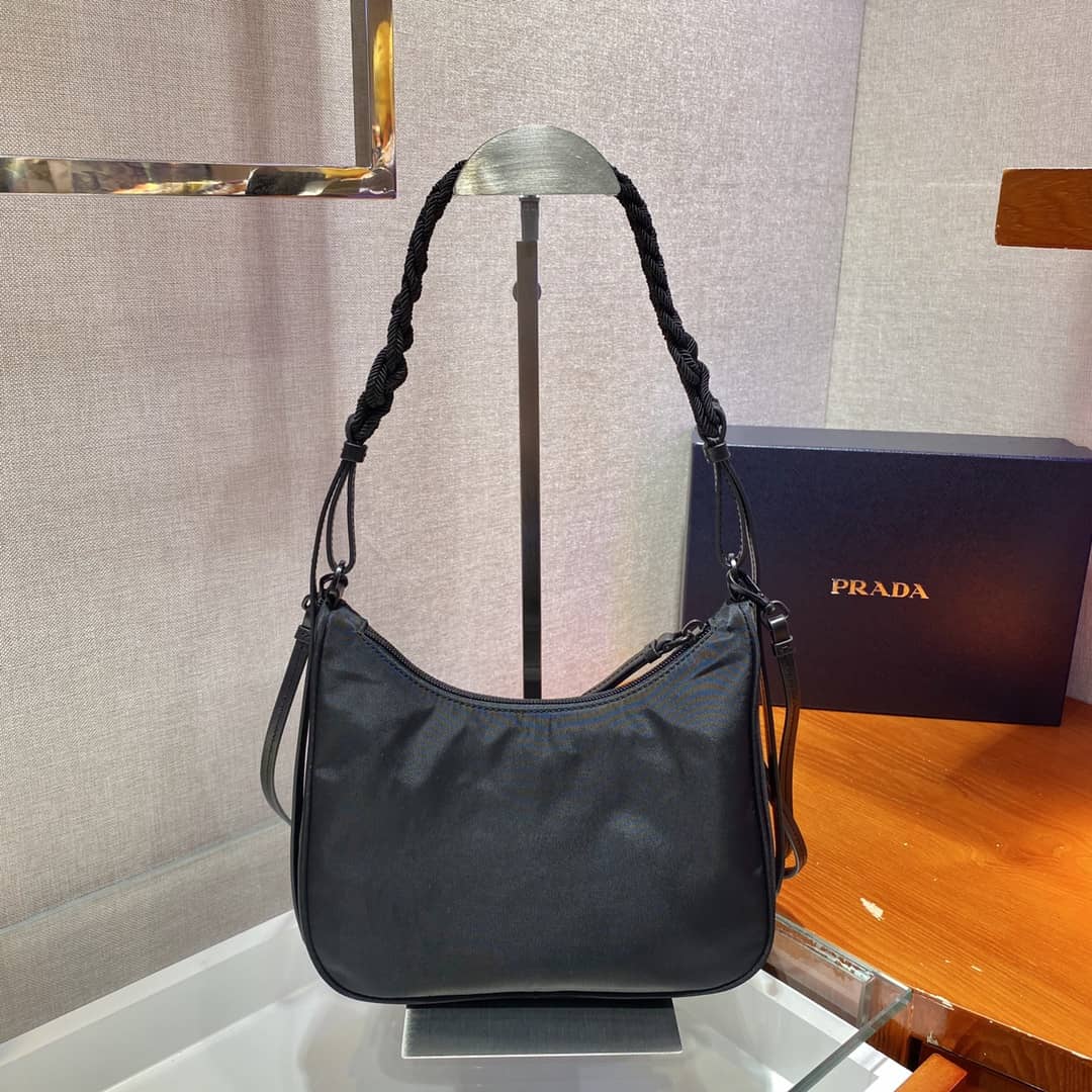 Prada Replica Nylon Hobo Bag With Braided Strap