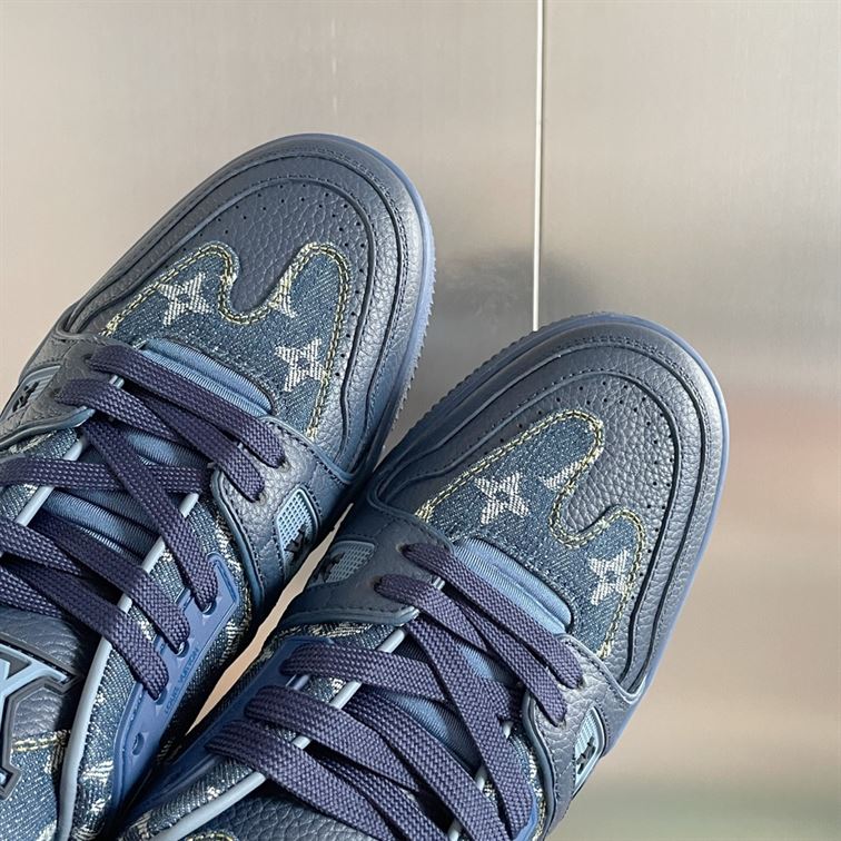 LOUIS VUITTON X NIGO TRAINER SNEAKERS IN BLUE   LVS005