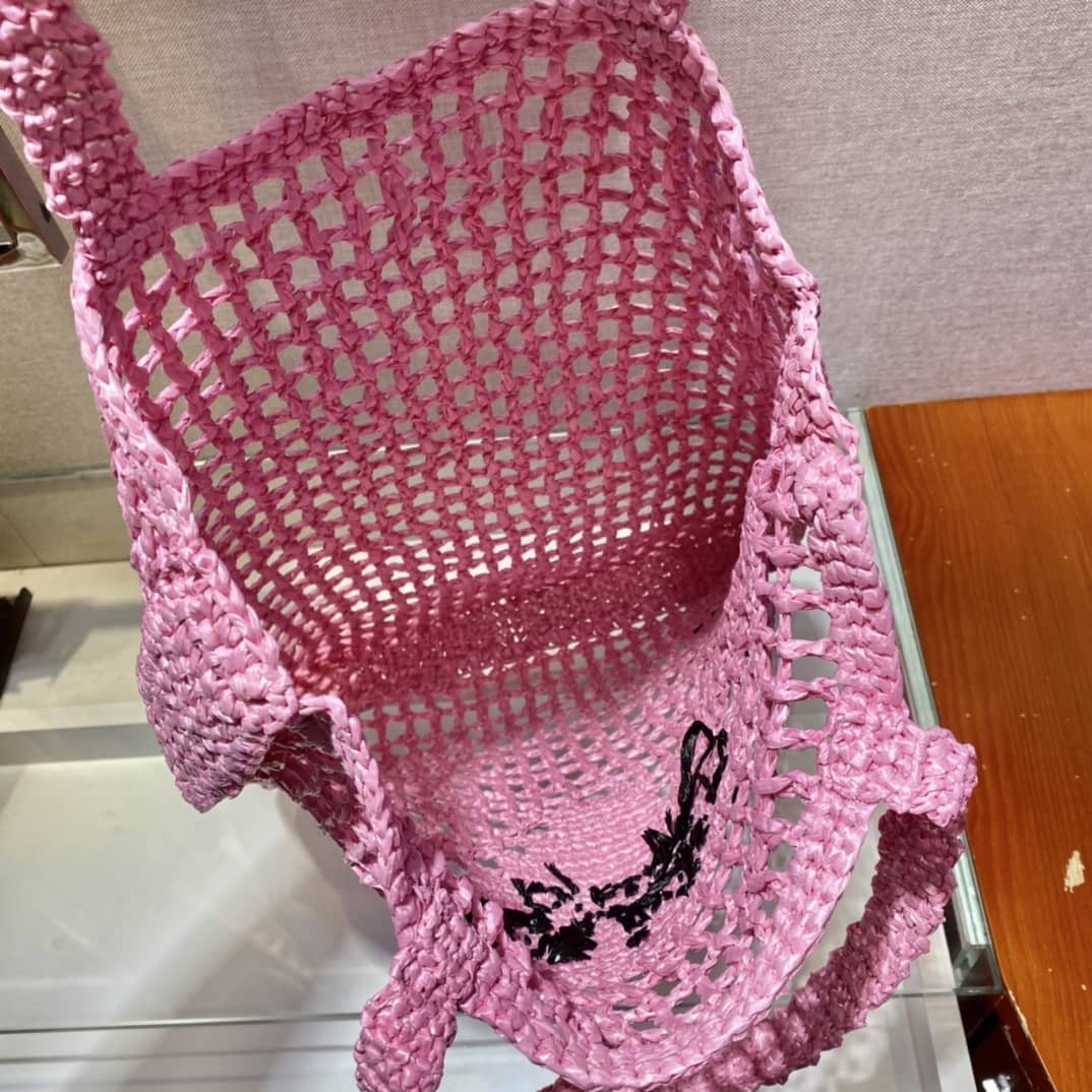 Prada Raffia Leather Replica Tote