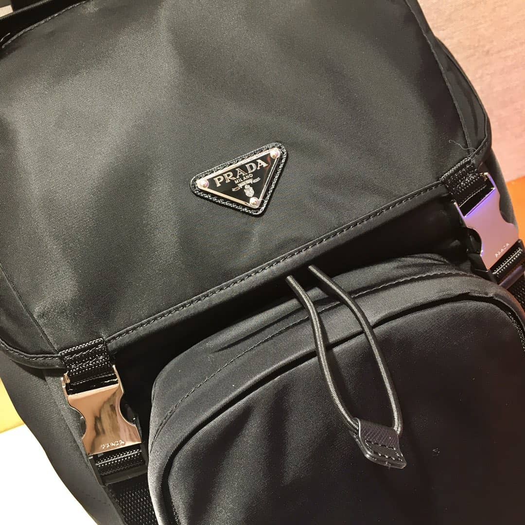 Prada Backpack Dupe Black Nylon Saffiano Leather