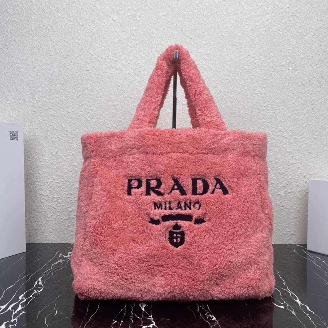 Prada Raffia Tote Dupe Shearling Tote Shoulder Bag
