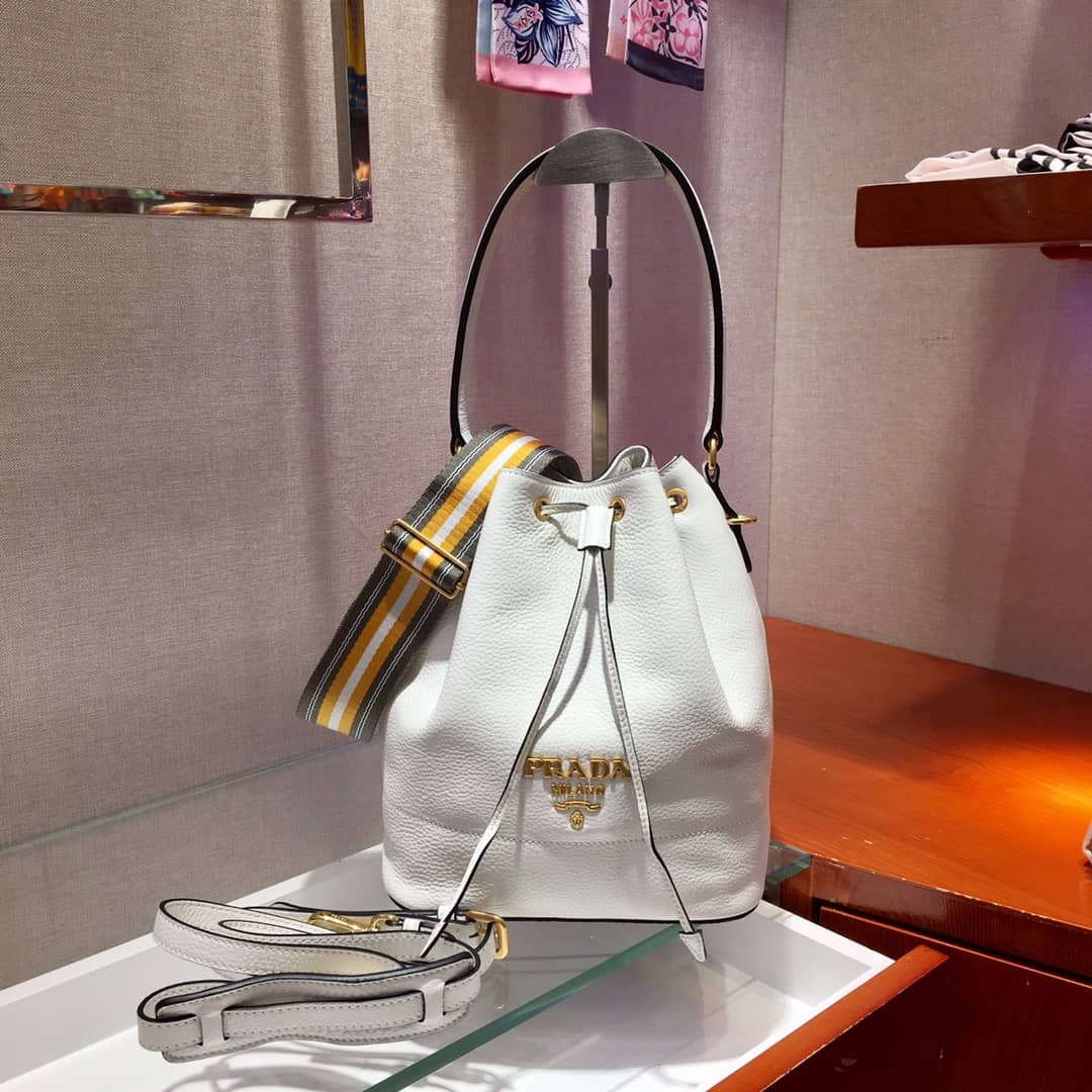 Prada Leather Replica Bucket Bag