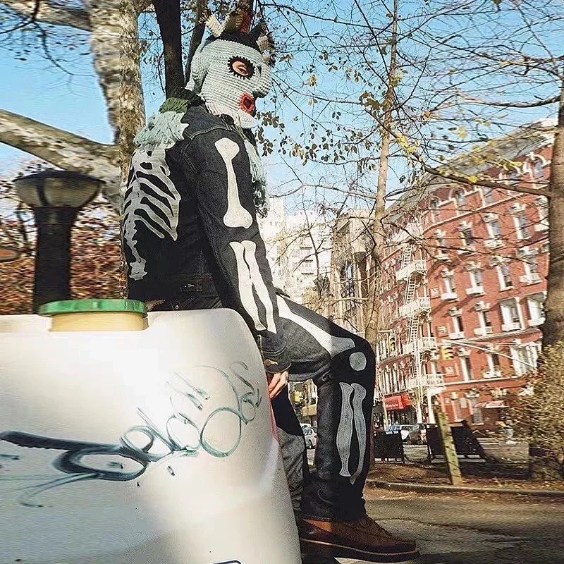 Kapital Bone logo denim jeans Travis Scott