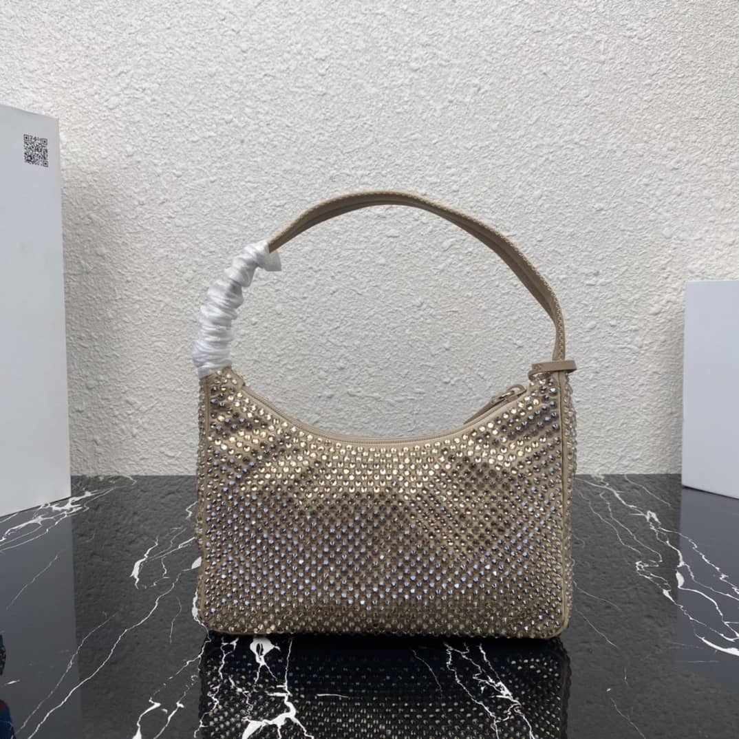 Prada Satin Re-Edition 2000 Crystal Mini Hobo