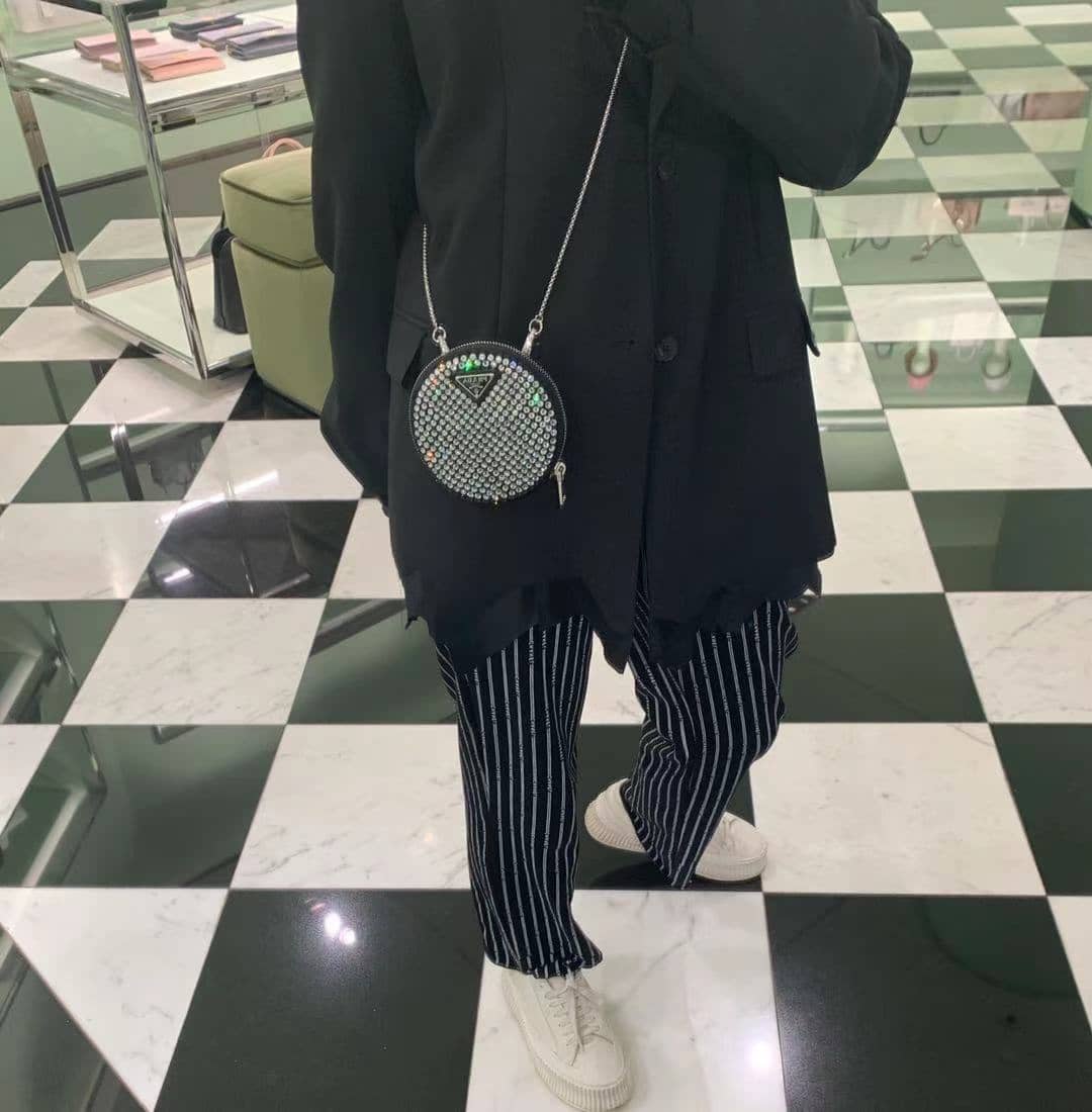 Prada Brushed Leather Mini Pouch Messenger Bag