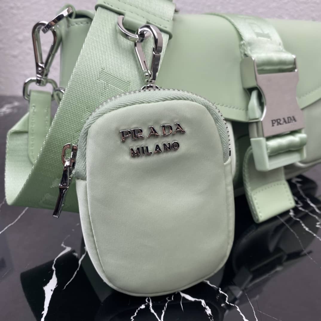 Prada Pocket Nylon And Brushed Leather Replica Bag
