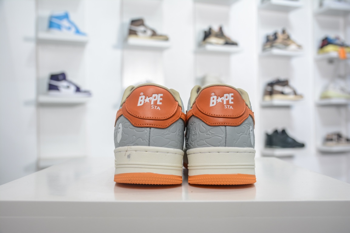 A Bathing Ape Bape Sta Low Grey Orange