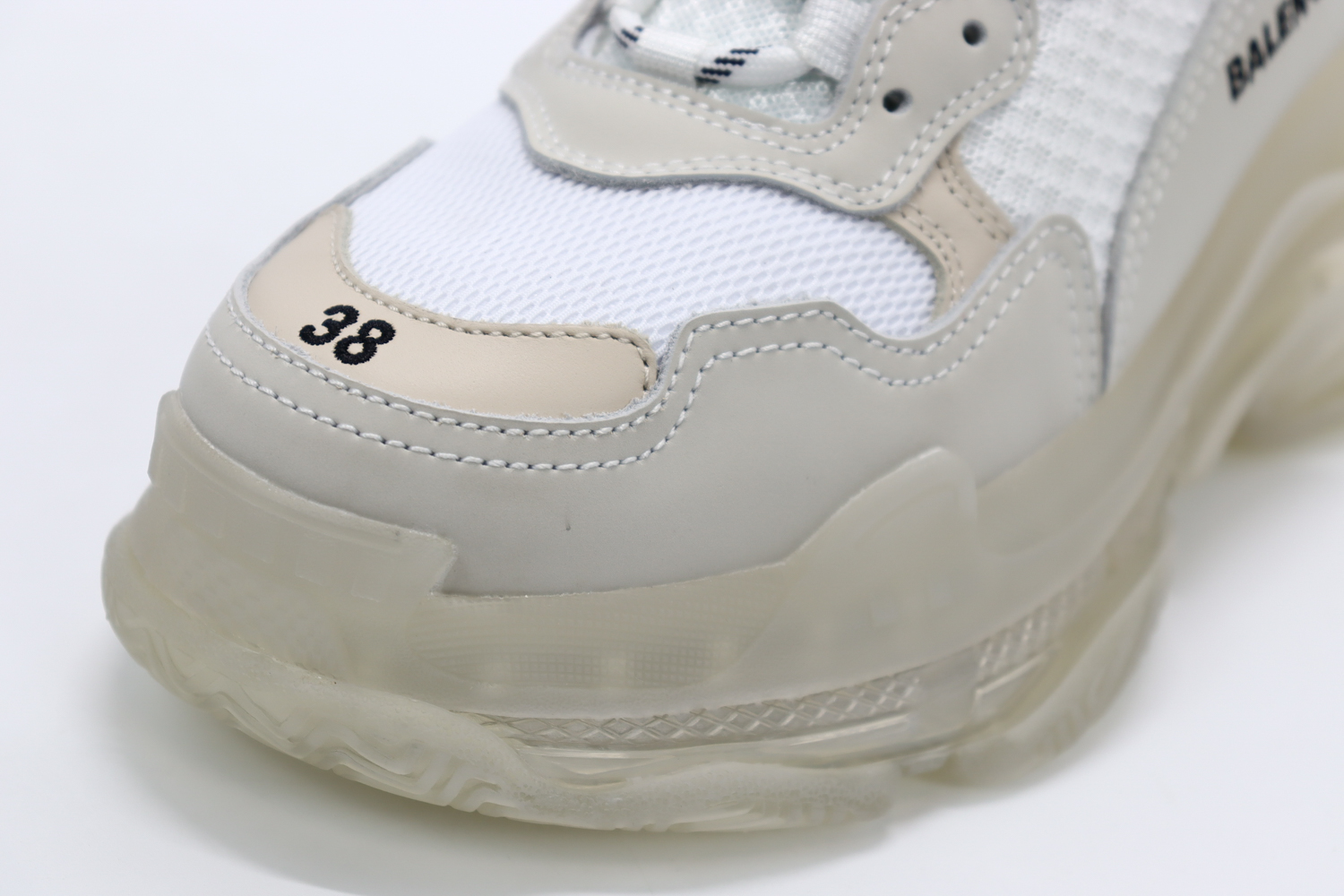 BALENCIAGA TRIPLE S CLEAR SOLE SNEAKER WHITE REPLICA
