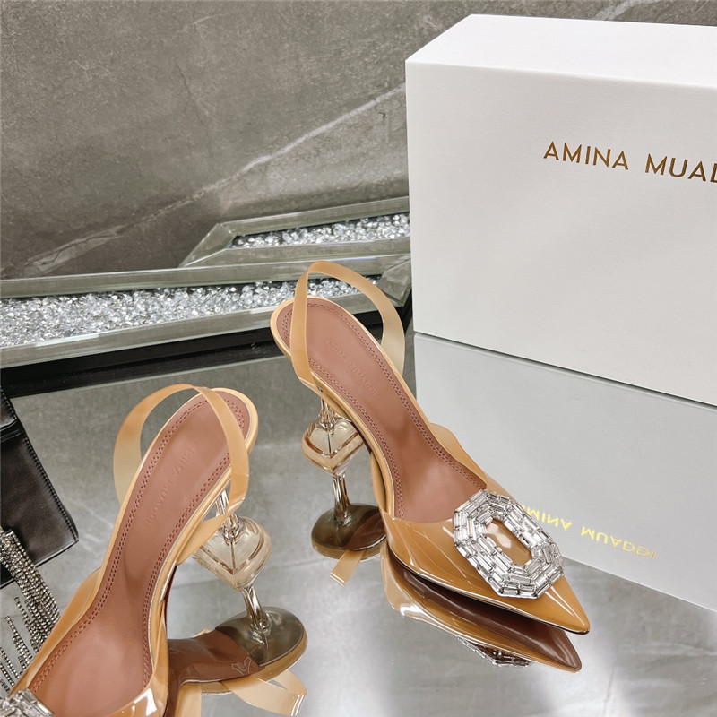 AMINA MUADDI rhinestone buckle heeled sandals