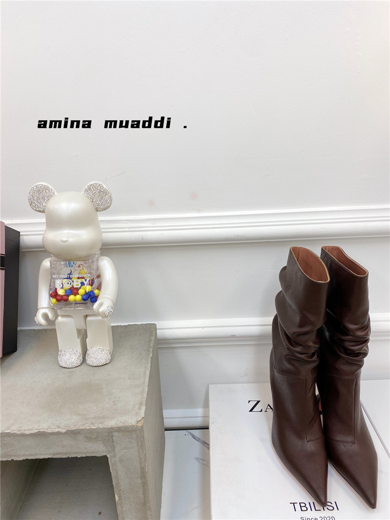 amina muaddi giorgia leather ankle boots