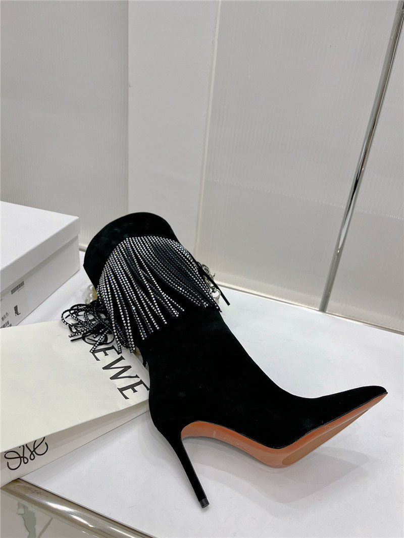 amina muaddi fringed long boots