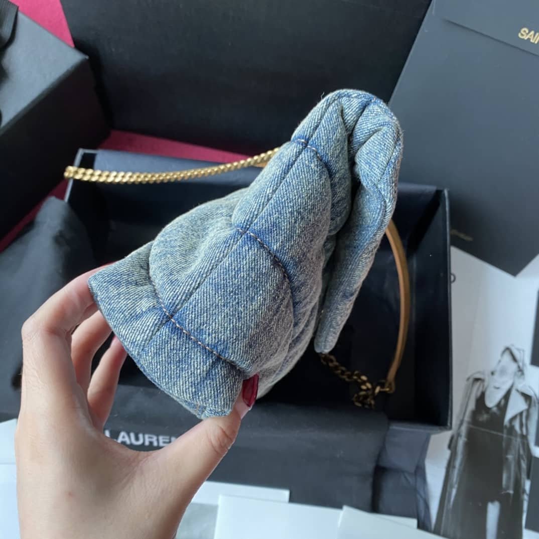 Saint Laurent Loulou Denim Shoulder Bag