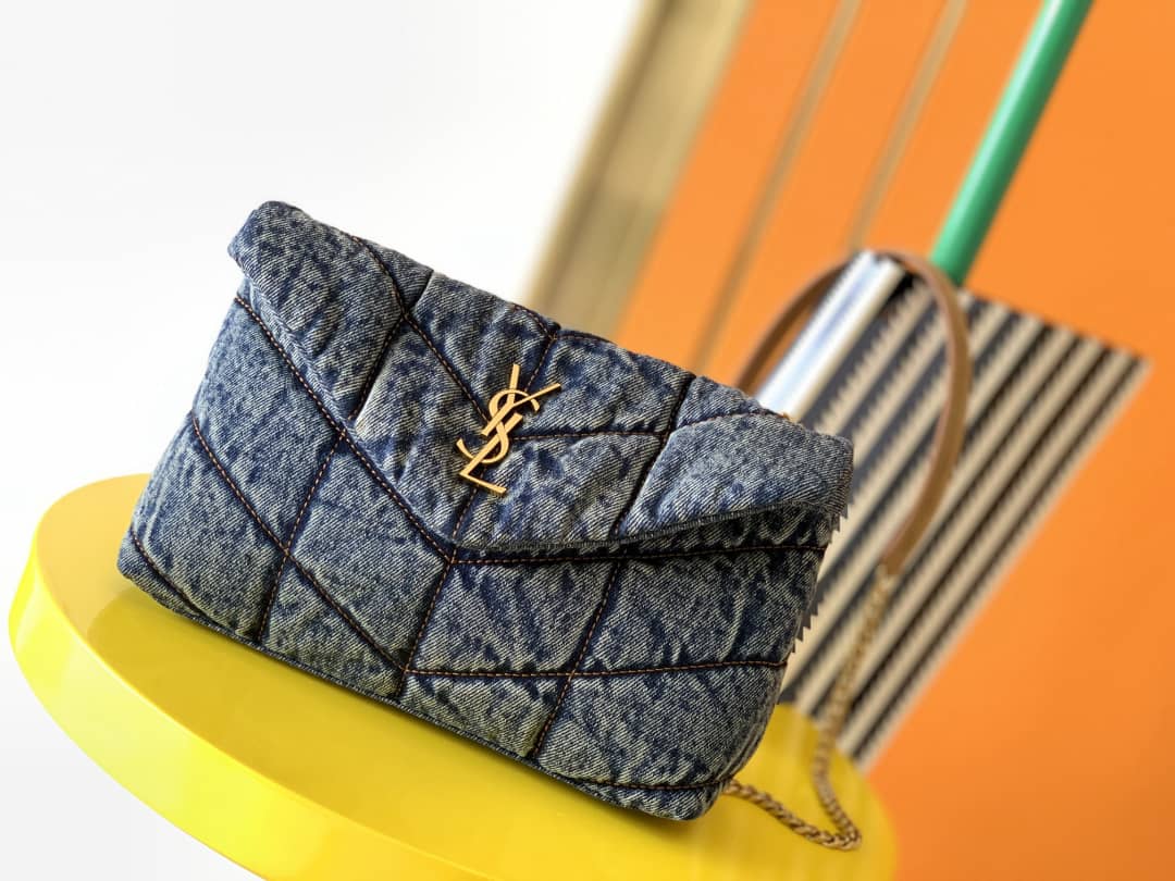 Saint Laurent Loulou Denim Shoulder Bag