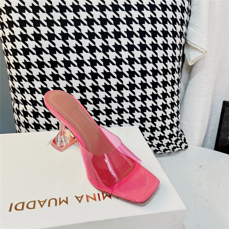amina muaddi PVC heel pumps