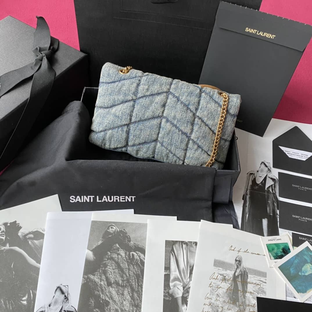 Saint Laurent Loulou Denim Shoulder Bag