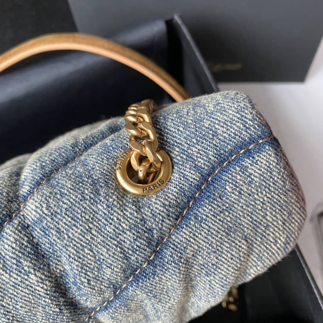 Saint Laurent Loulou Denim Shoulder Bag